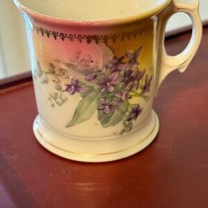 Vintage Kahla Germany Hand Painted Violets Floral Gold Trim Mug